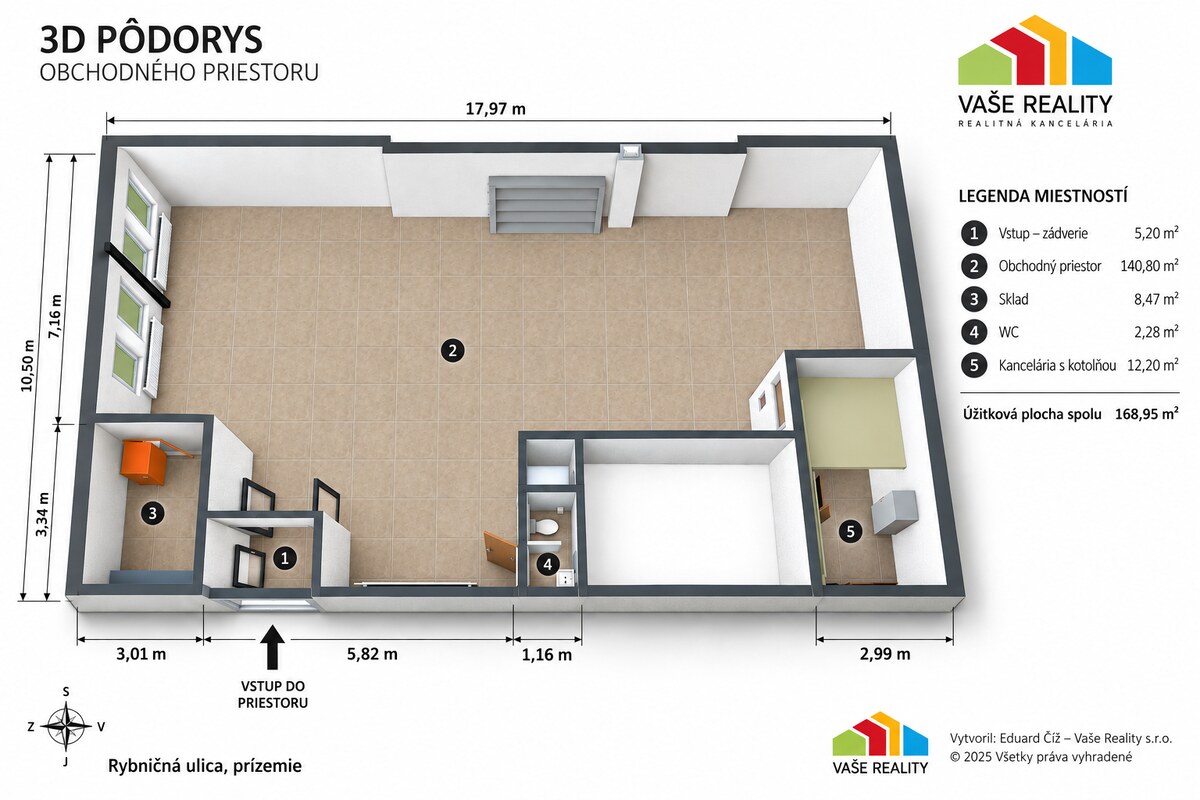Na prenájom priestor, 169 m², Rybničná ul., BA – Vajnory, ihneď voľný — foto 12