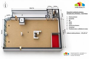 Na prenájom reprezentatívny  priestor 231 m² –  Dunajská ulica - BA -I — foto 9