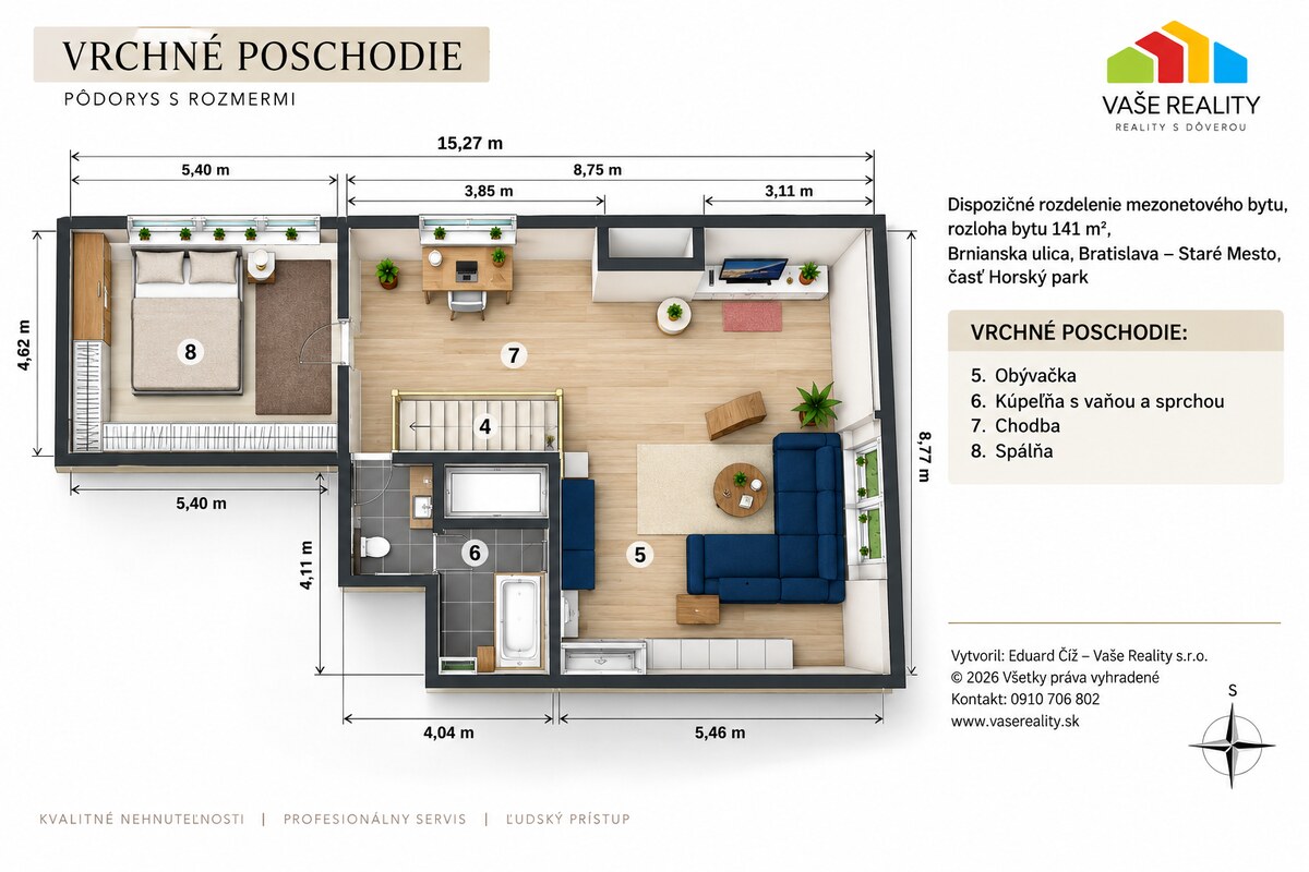 Mezonet v srdci Horského parku, 141 m², Nadštandardný pocit domova — foto 20